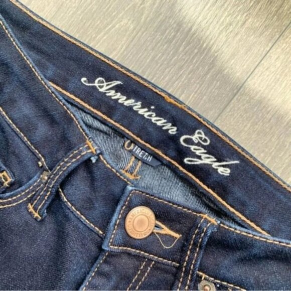 American Eagle Skinny Jeans Stretch Denim Dark Wash Low rise Y2K 2000s Size 2 - Picture 7 of 14